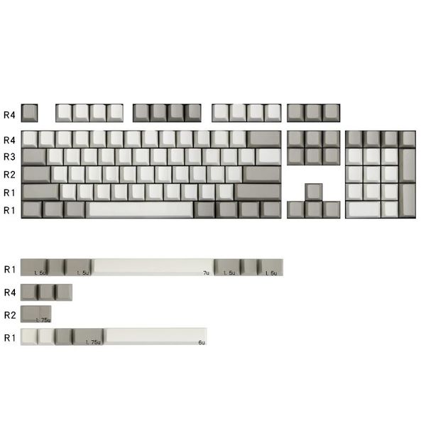 

enjoypbt mechanical keyboard keycaps 120 keycap thick pbt blank print cherry profile 104 keyboard keys retro gray white