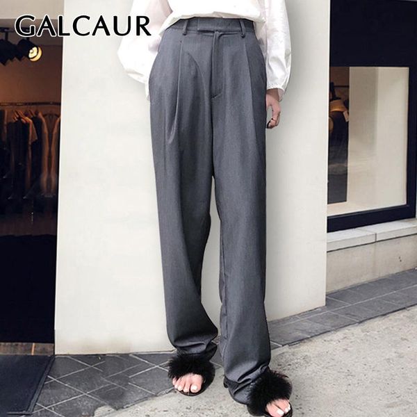 

casual women's pants high waist pocket long loose straight korean female trousers 2020 autumn fashion new clothing kg-528, Blue