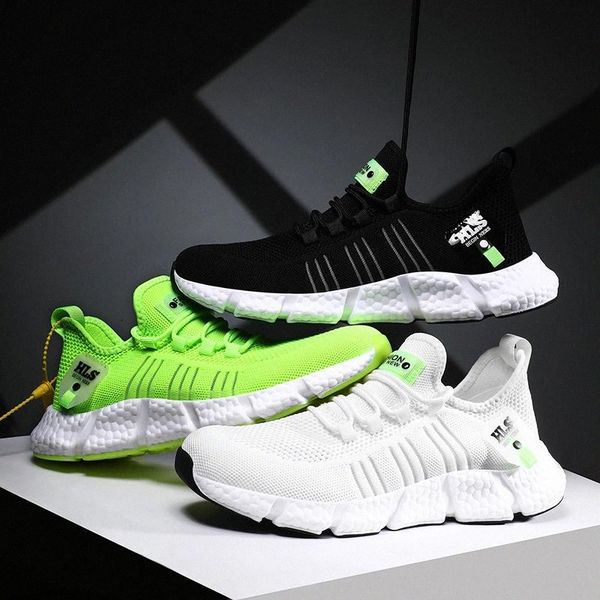 

ywygmz 2021 spring men's casual shoes breathable sneakers pure green flying weave superstars ii walking jogging #wv4n