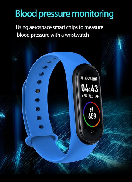 

msm004 smart bracelet smart watch heart rate sedentary reminder phone message pushing color screen mi band 3 wristband