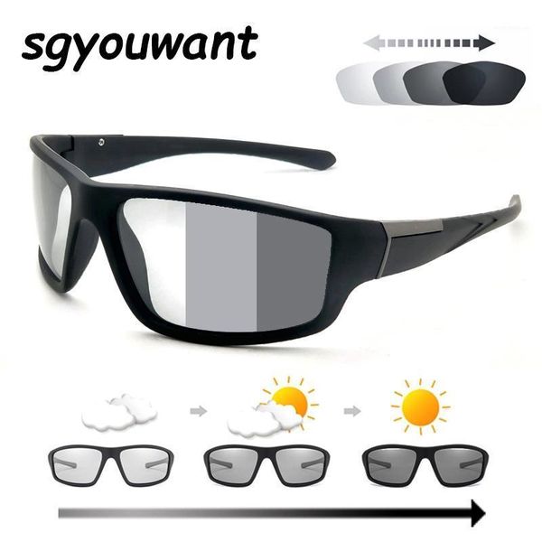 

sunglasses sgyouwant men pochromic matte black sports goggles women color changing polarized driving 2021 sun glasses1, White;black