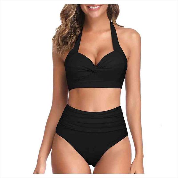 

bikini women solid bathing suit green neno bikini set with pad female high waist beachwear biquini femini, White;black