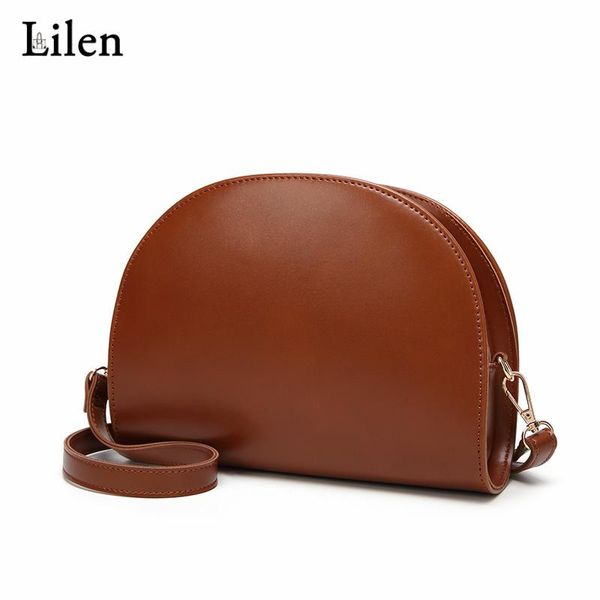 

lilen autumn winter simple fashion design shoulder bags semicircular women bag retro pu purse small messenger bag