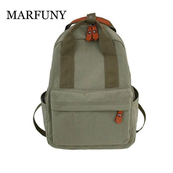 

solid canvas рюкзак для подростков женщины повседневная большая емкость мешка школы простой колледж ветер путешествия zipper рюкзак mochila