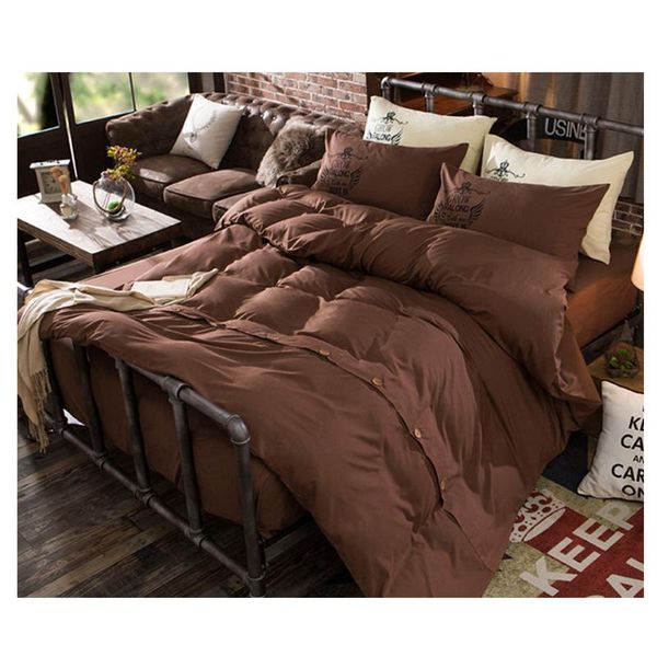 

серый de set капля twin bed цвет белья щепка одеяло королева простыню кнопка постельные принадлежности 4шт с full cover king solid brown yxl