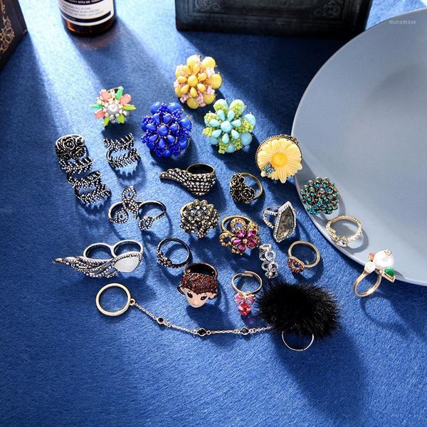 

cluster rings kissme clearance sale vintage classic finger for women multiple-choice unique fashion jewelry wholesale1, Golden;silver