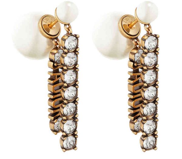 

brilliant diamonds inlaid pearl earrings women's fashion atmosphere gift, Silver