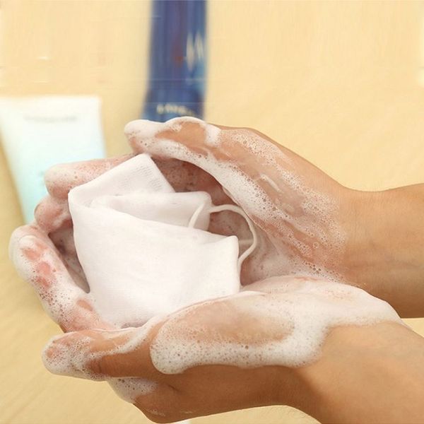 Sacchetto di sapone per il viso a caldo Sapone a rete schiumogena Blister Bubble Mesh Reti per la pulizia del corpo Strumento per il lavaggio del bagno Accessori per il bagno Borse a rete T2I51633