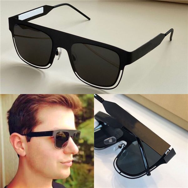 

new fashion men design sunglasses 2232 square retro frame coated lens avant-garde pop style uv400 lens with case, White;black