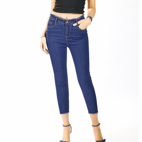 

elegant fashion skinny jeans woman blue denim push up plus size aesthetic mom jeans high waist1