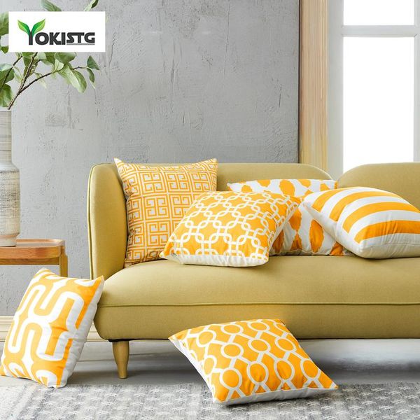

yokistg геометрическая желтая подушка для подушки наволочки наволочки декоративные подушки для дивана сиденья автомобиль микрофибры подушки