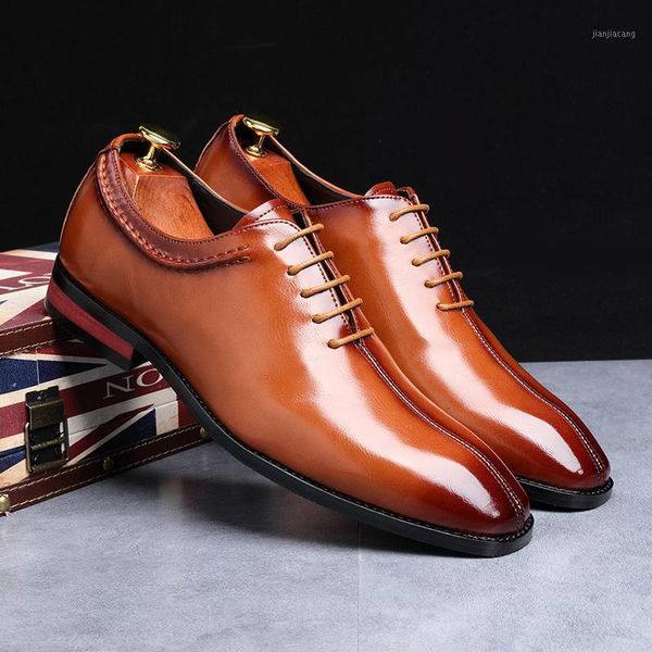 

men shoes leather oxfords business formal wear men dress shoes lace-up black brown1