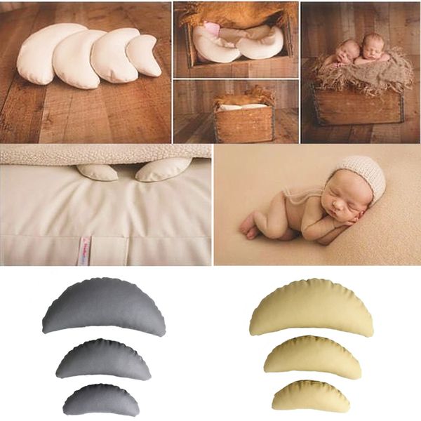 

3 pcs/set pu leather baby pgraphy costume moon posing props baby pillows newborn pgraphy props basket filler fotografia 1028, Yellow