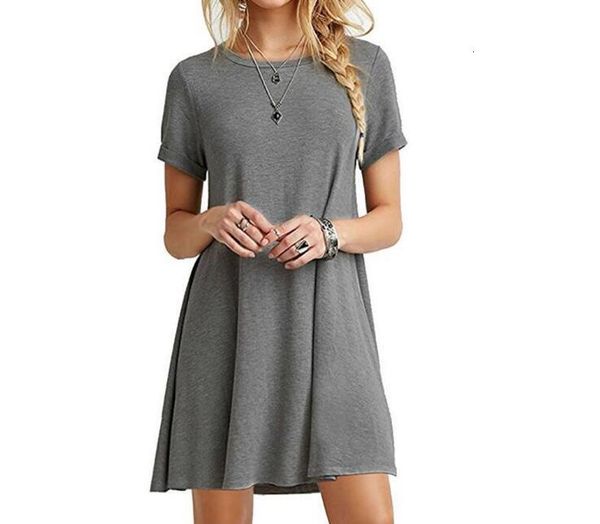 

2021 new womens dresses shopee amazon european and american short sleeve dress drop shipping good quality, Black;gray