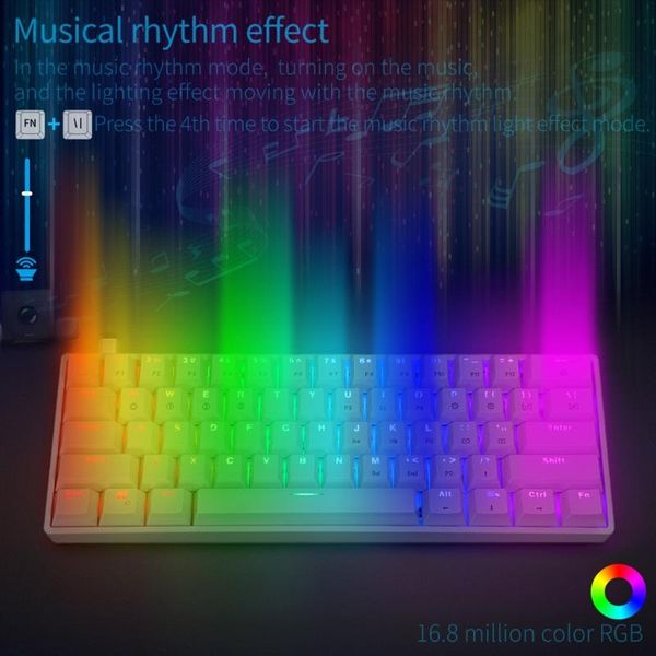 

sk61 portable 60% mechanical keyboard gateron optical switches backlit swap