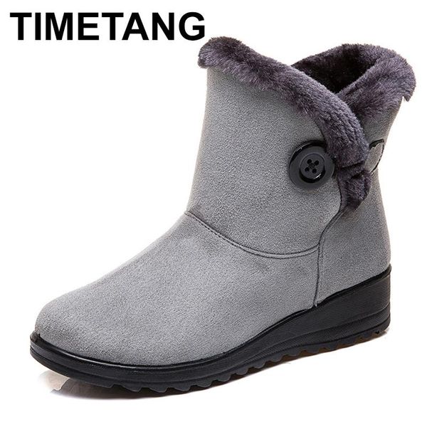 

timetangwinter boots женщины снега скольжения на плюшевые сапоги держать тепло хлопка женщин женщина обувь botas mujere907, Black