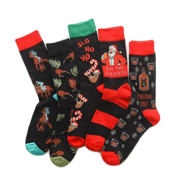 

рождественские носки мужские crew мультфильм человек носки для взрослых kawaii сокс fun высокого качества теплый хлопка осень зима унисекс м, Black