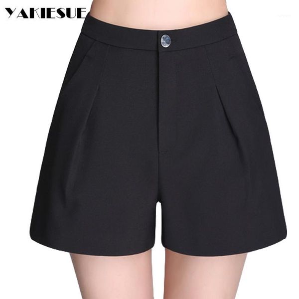 

wide leg shorts women high waist loose office work wear casusal short pants 2020 summer pantalon corto mujer short femme1, White;black