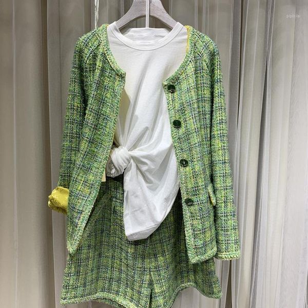 

new online red korean version of small fragrance lattice fashion casual age reduction show thin suit suit women's wear1, White