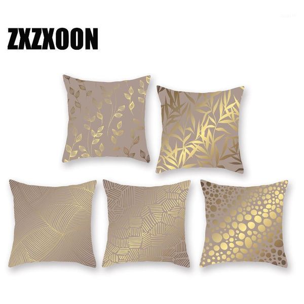 

gold geometric decorative pillows case 100% polyester geometric cushion cover sofa home car chair bedroom capa de almofadas1