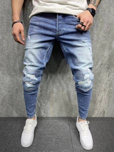 

men slant pocket ripped jeans w9xe#, Blue