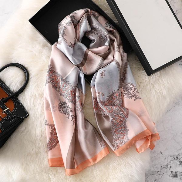 

scarves 2021 spring summer fashion long silk scarfs for women large shawls flying or traveling beautiful hijab scarf, Blue;gray