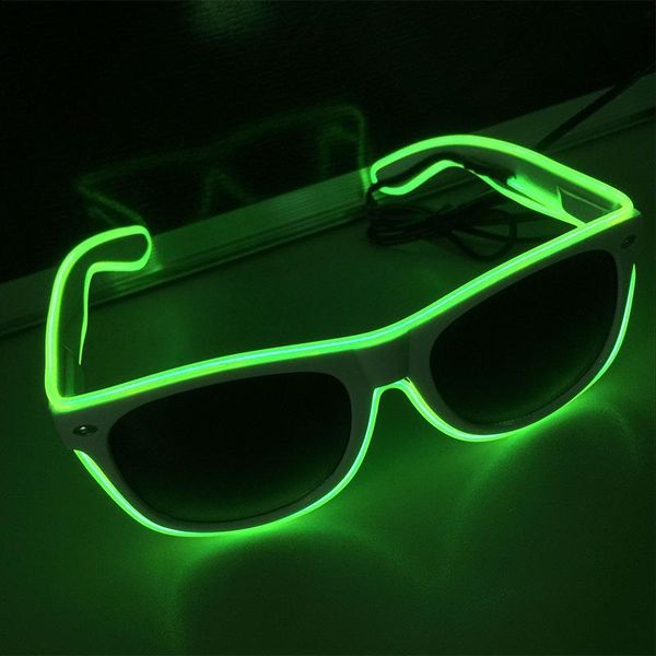 

sunglasses cockcon fashion women men flashing glasses el wire led halloween party eyewear glow uv400 drop, White;black