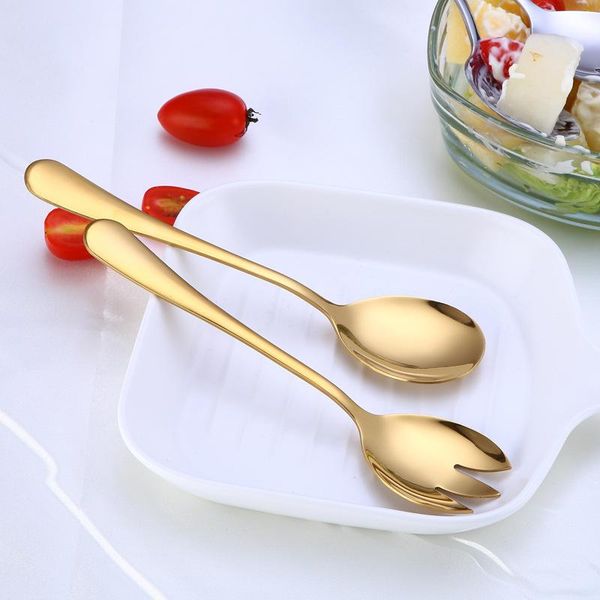 

spklifey gold salad spoons stainless steel spoon set 2 pcs cutlery gold set unique gold dessert spoon ettuce cutlery h bbyqwd