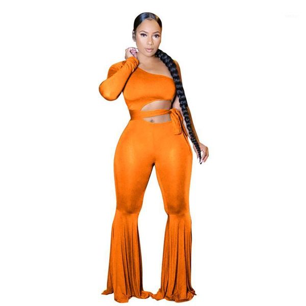 

new arrival removable belt one shoulder jumpsuit with wide leg1, Black;white