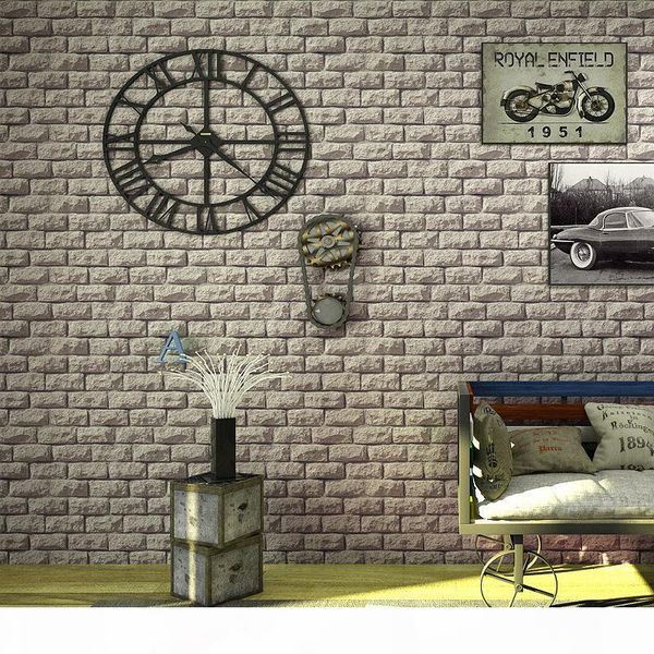 

0.53m*10m retro nostalgic brick wallpaper simulation stereo marble brick stone antique bar restaurant background wallpaper