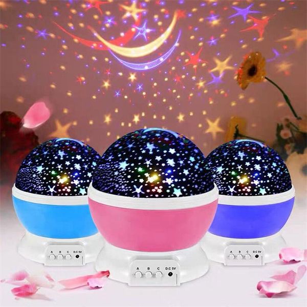 

star master 360 degree rotation sky starry light 8 multicolor 3d night light projector star kids led night light