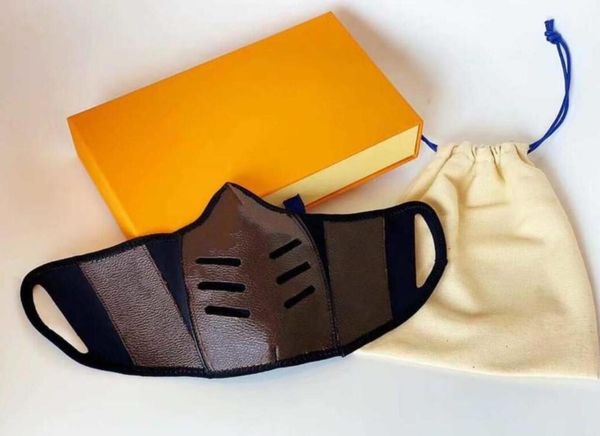 

2020 designer anti-dust cotton mouth face mask black protective masks facemask man woman wearing black facemask with box gift, Silver