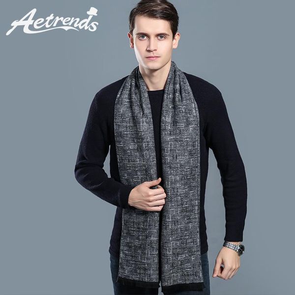 

scarves [aetrends] 20 design tartan cashmere feel winter scarf men male scarfs plaid for z-6571, Blue;gray