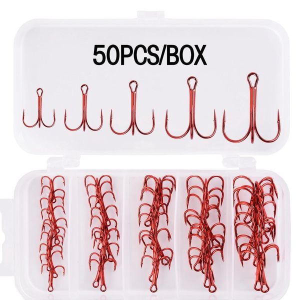 

50/120pcs 35647 treble fishing hooks pesca hook small short shank round bend triple hard lure spoon fishhook set bbyrgc