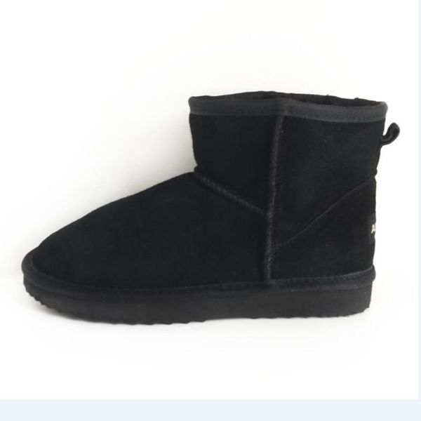

aike asia brand design women's furry boots winter snow boots 100% genuine leather women's bare botas eur33-44, Black