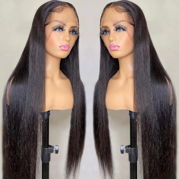 

lx brand 180density long 4*4lace front silk base wig synthetic silky straight fiber wig for women babyhair glueless cosplay prepluckedfacto, Black