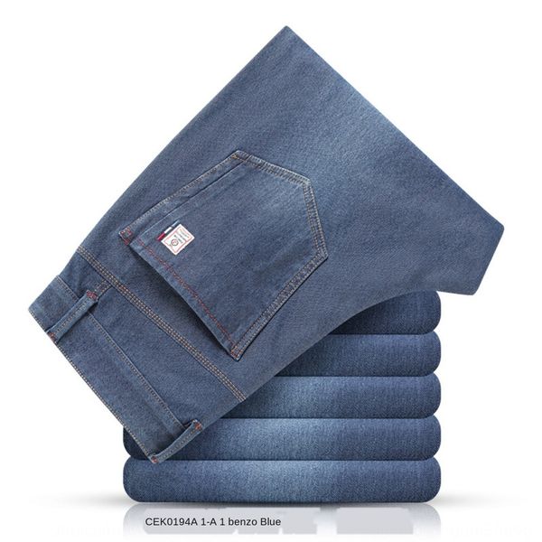 

брюки весна лето новые джинсы и jeanstrousers и jeansthin ice шелковый джинсы мужские ультратонкие соответствующей прямой мужской середины т, Blue