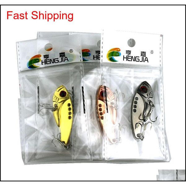 

hengjia vib metal blade fishing lures bait 30pcs new design 5.5cm 11g 8#hooks (vib009) bionic spoon met npx abc2007