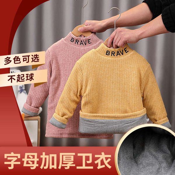 

fashion wear coat girl's middle base school children's winter thickened korean knitted sweater e9yh, Black