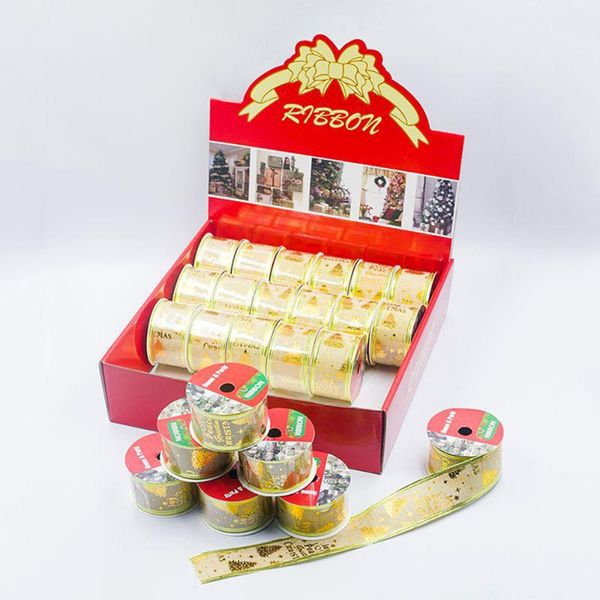 

2020 christmas ribbon 40mm 1-1 / 2 "christmas ribbon festival plaid ribbons with cable for christmas decoration new year gifts