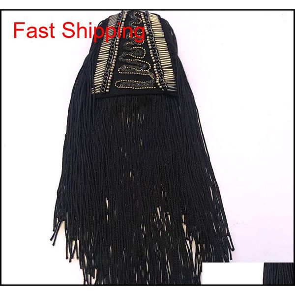 

fashion women and men clothes accessories/kpop handmade black tassel big epaulette/epaulet shoulder/cha qylquw nana_shop, Silver