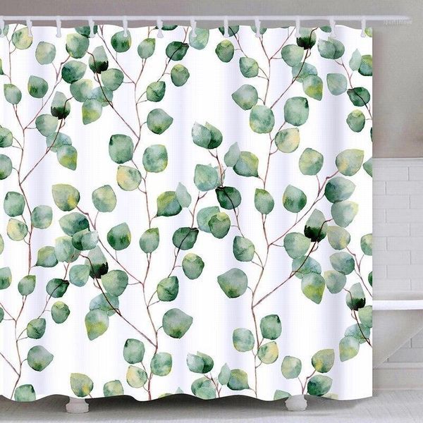 

shower curtains curtain 3d printing waterproof green plants flower pattern washable fabric bathroom 180x180cm1