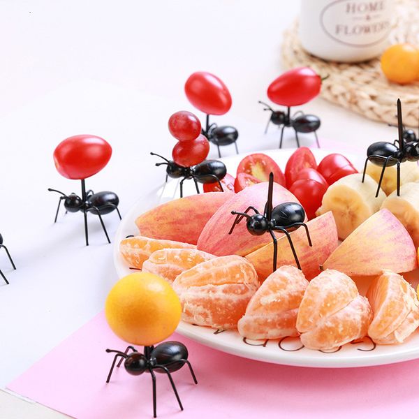 

12pcs accessories mini ant fork plastic fruit decoration bar kids dessert forks tableware kitchen gadgets