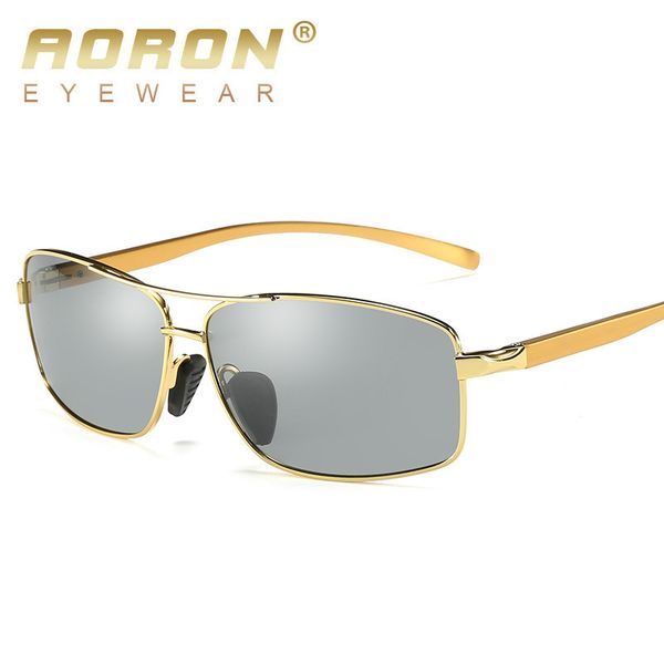 

sunglasses aoron design men discoloration goggles male eyewear anti glare fashion glasses, White;black