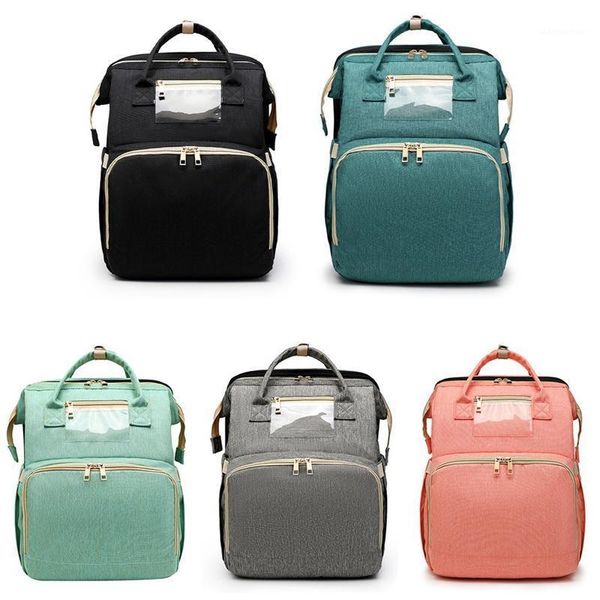 

portable folding multifunctional large-capacity baby bed mommy backpack stroller nappy maternity mummy diaper bags1