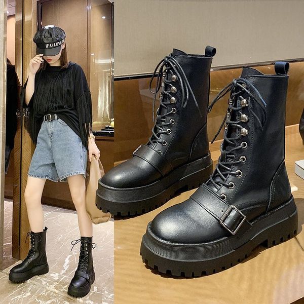 

2021 martin women new british leather student lace boots to shoes et8w, Black