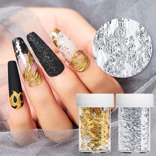 

new 4*50cm aluminum foils 3d mesh nail stickers glitter line nail art decal wraps slider manicure diy decoration, Silver;gold