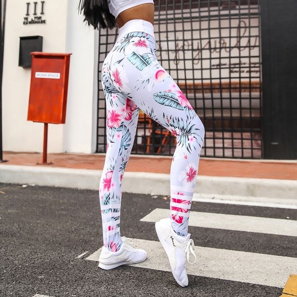 

9keyy bottom selling flower printing slim fit yoga capris women selling digital flower digital printing slim fit fitness fitness yoga, Gray