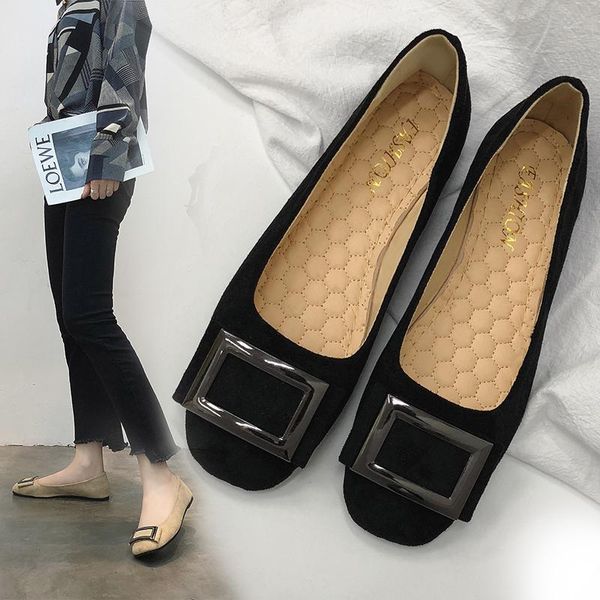 

woman flats square toe slip on shoes woman ballet flats loafers boat shoes weave ladies zapatos mujer plus big size35-44, Black