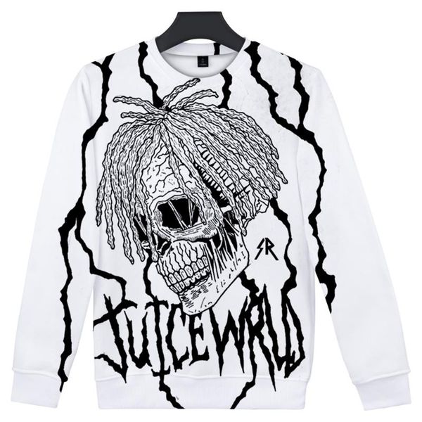 

men's hoodies & sweatshirts rapper juice wrld hip hop emo trap lucid dreams 2021 3d round neck sweatshirt men/women casual harajuku o-n, Black